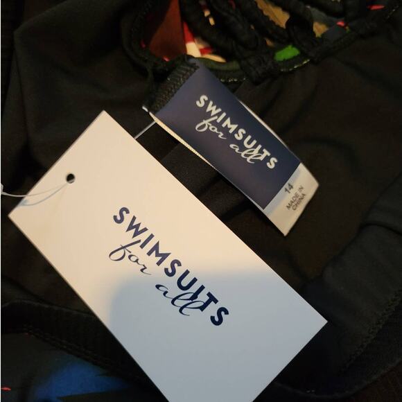 Swimsuits for All size 14 Multicolor Leaf Print High Rise Swim Bottom NEW - Picture 4 of 7